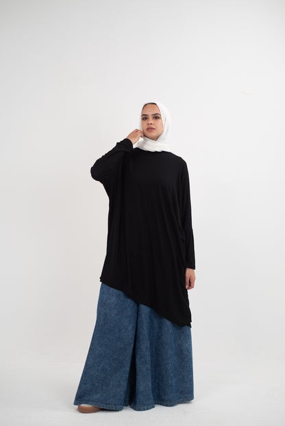 Breezy Bliss Long Shirt - Black