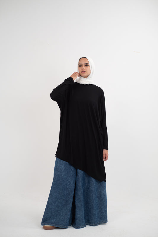 Breezy Bliss Long Shirt - Black
