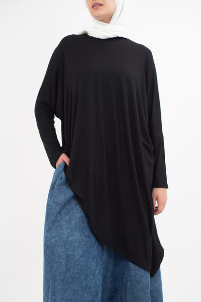 Breezy Bliss Long Shirt - Black