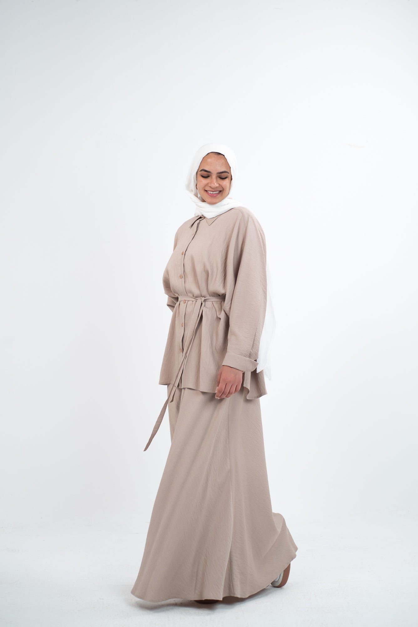 FLARE & FLOW LINEN SET - Beige