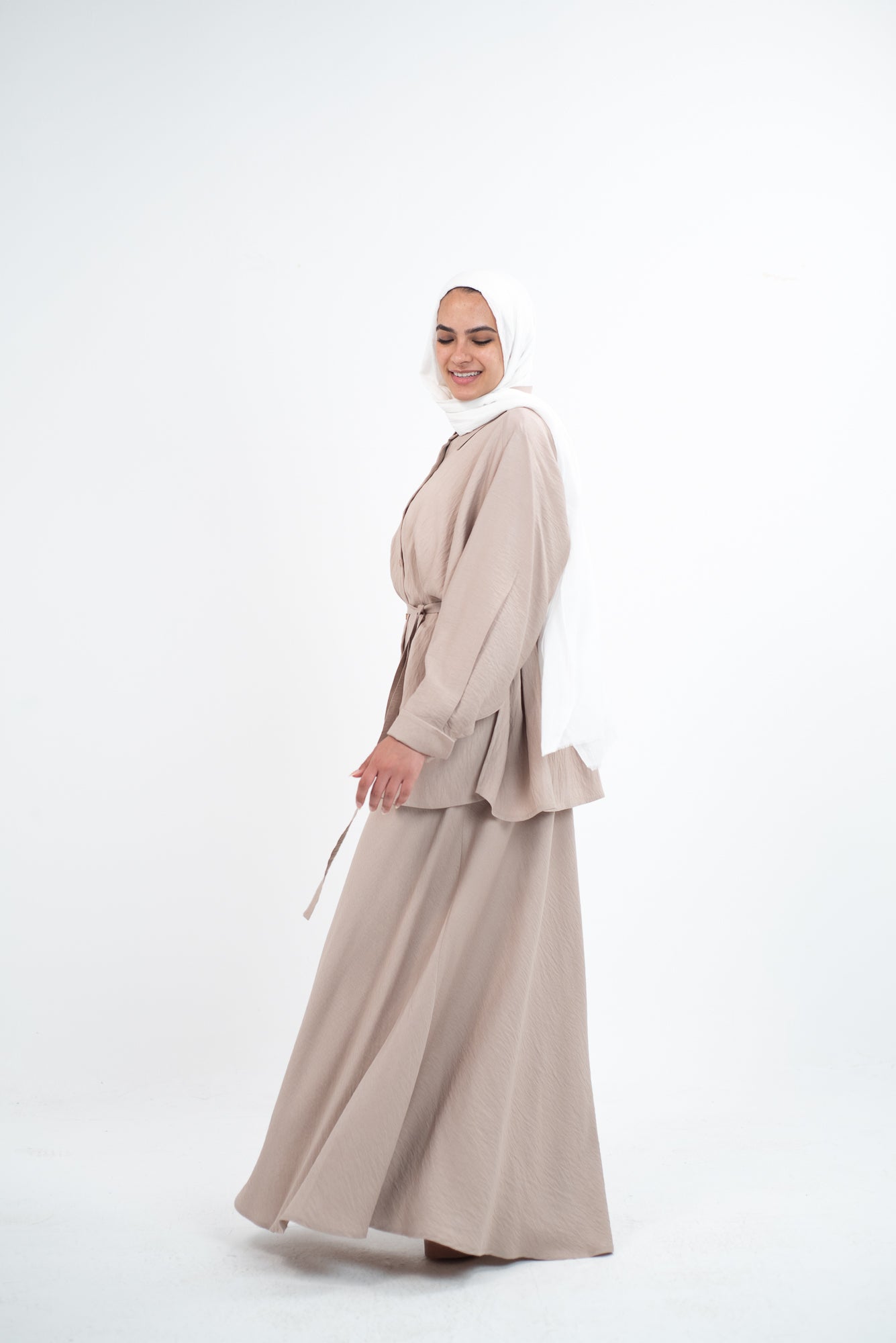 FLARE & FLOW LINEN SET - Beige