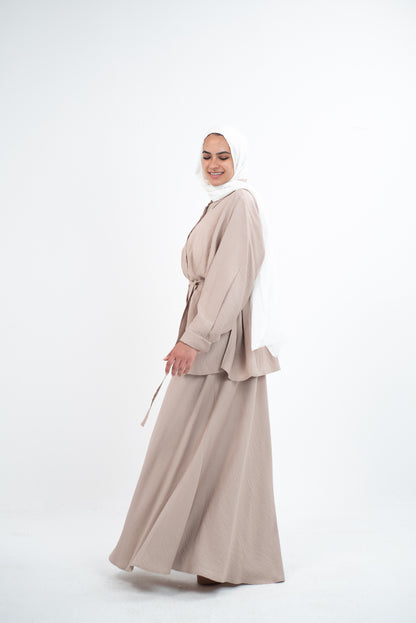 FLARE & FLOW LINEN SET - Beige