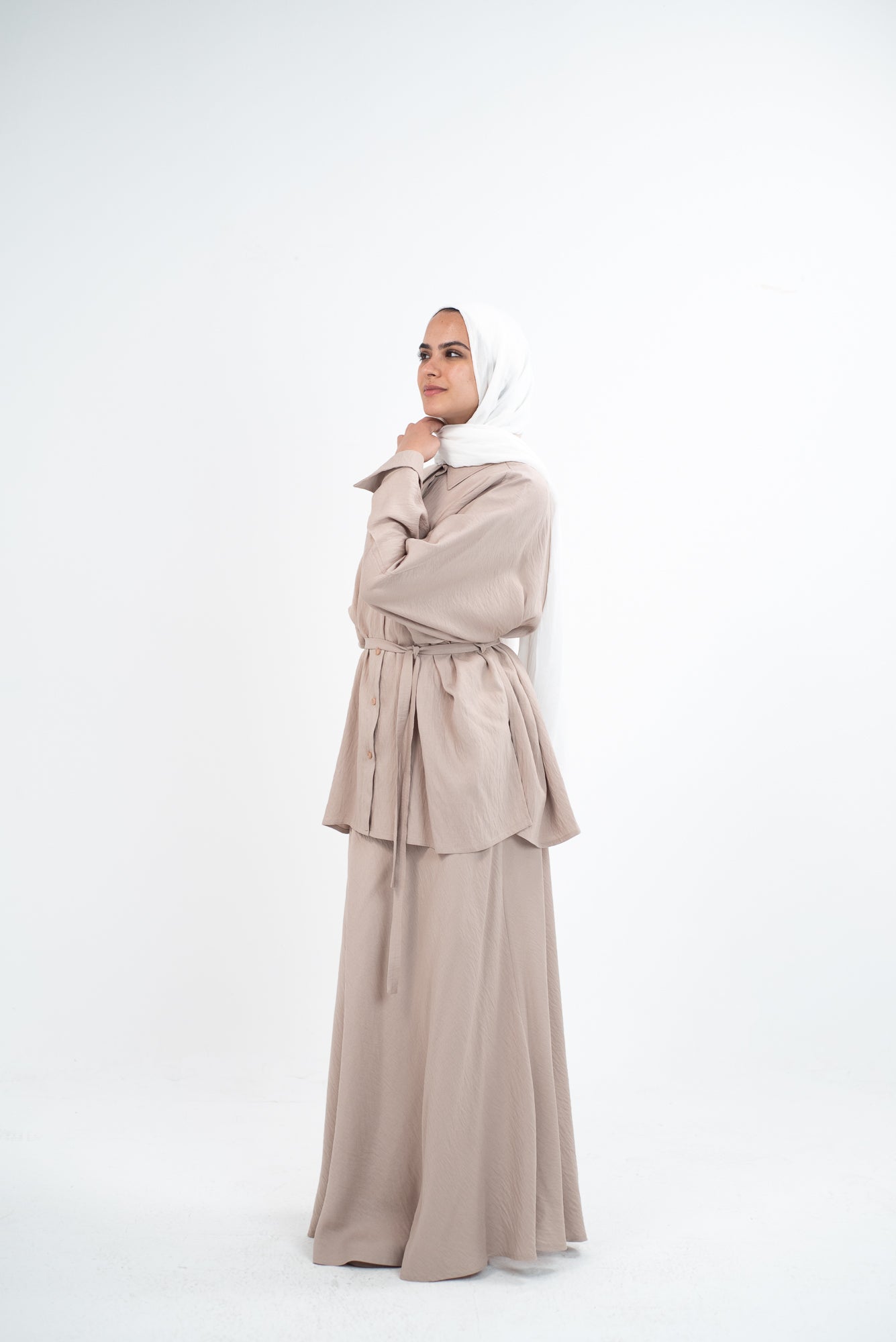 FLARE & FLOW LINEN SET - Beige