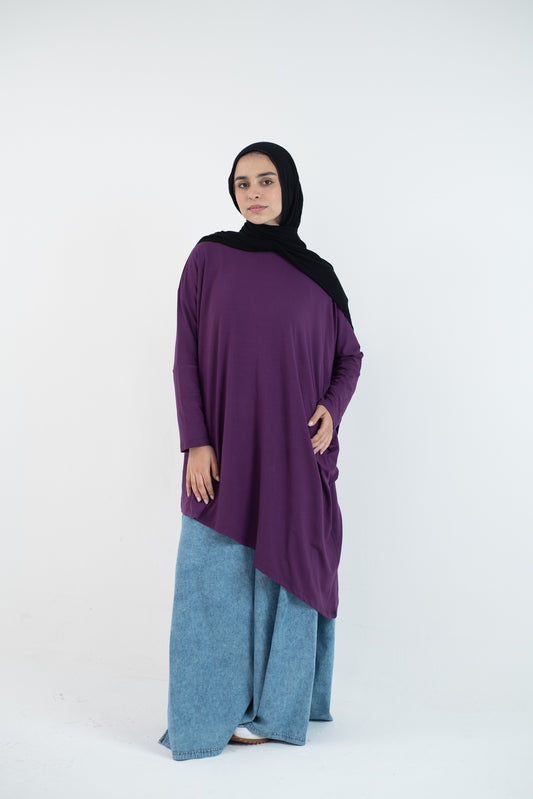 Breezy Bliss Long Shirt - Purple