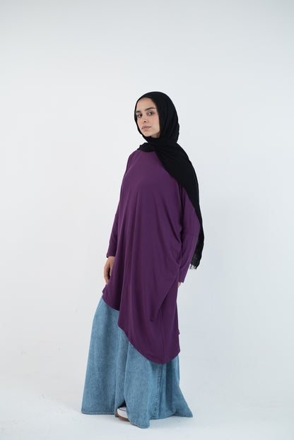 Breezy Bliss Long Shirt - Purple