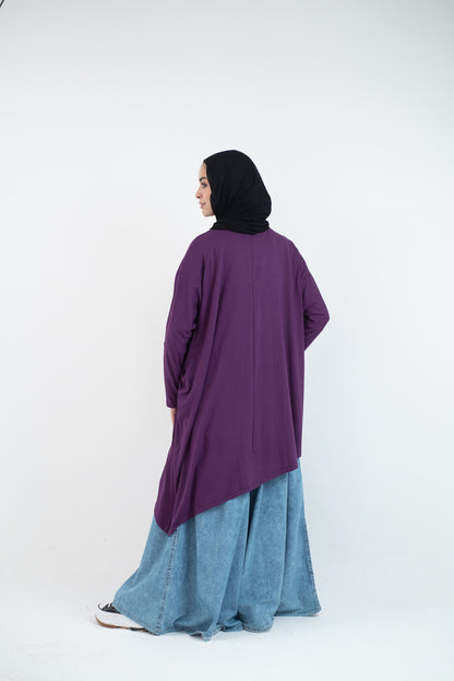 Breezy Bliss Long Shirt - Purple