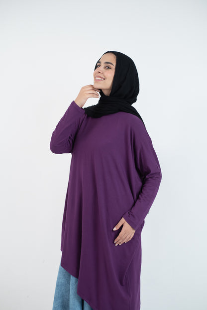 Breezy Bliss Long Shirt - Purple