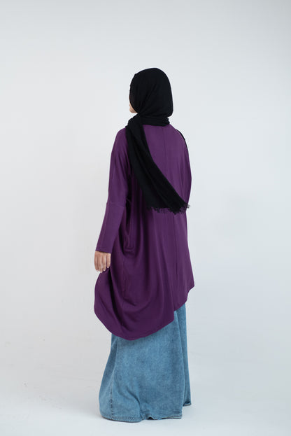 Breezy Bliss Long Shirt - Purple