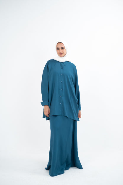 FLARE & FLOW LINEN SET - Teal