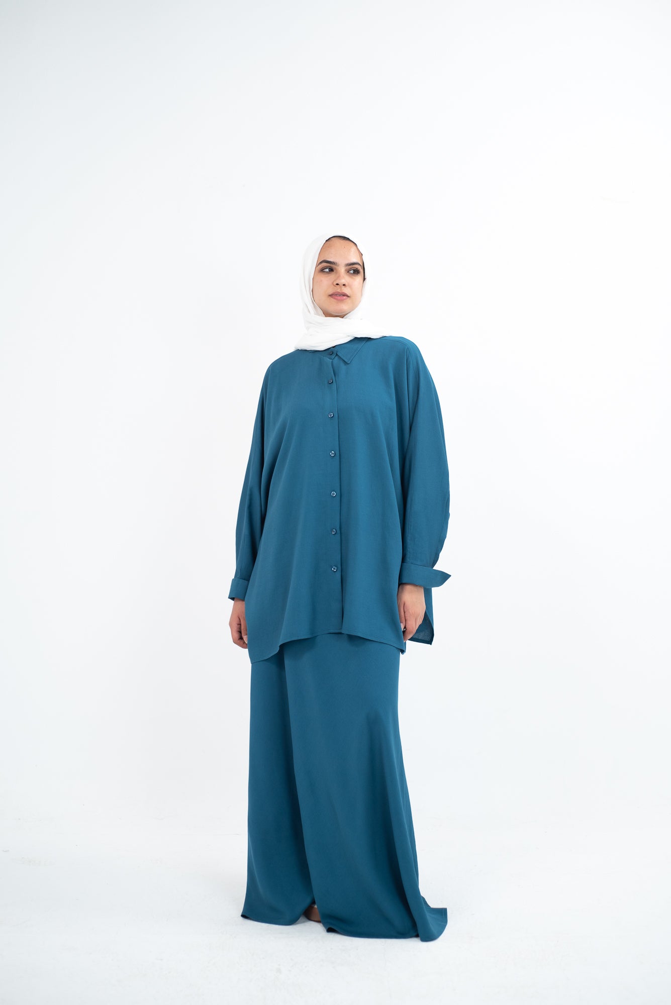 FLARE & FLOW LINEN SET - Teal