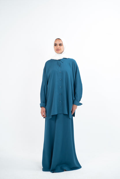 FLARE & FLOW LINEN SET - Teal
