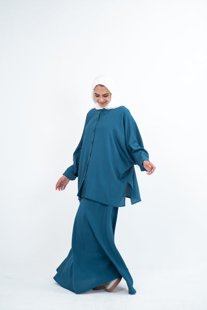 FLARE & FLOW LINEN SET - Teal