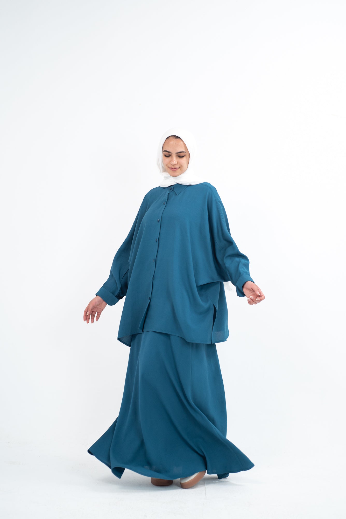 FLARE & FLOW LINEN SET - Teal