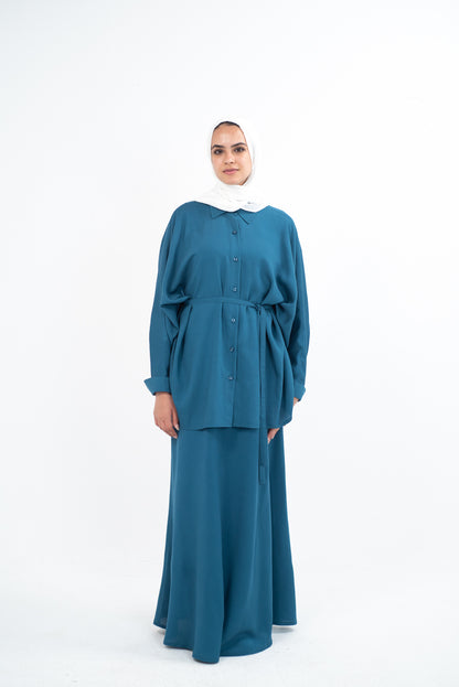 FLARE & FLOW LINEN SET - Teal