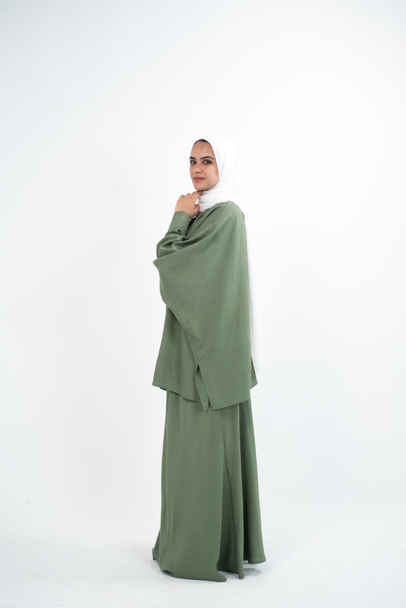 FLARE & FLOW LINEN SET - Olive