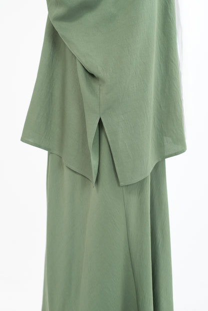FLARE & FLOW LINEN SET - Olive