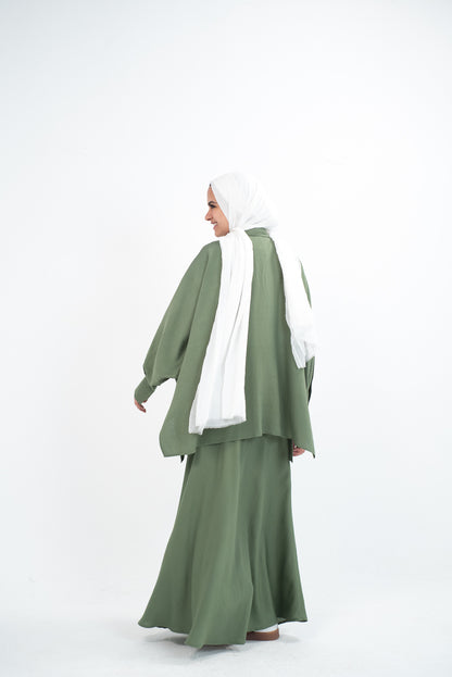 FLARE & FLOW LINEN SET - Olive