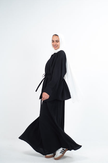 FLARE & FLOW LINEN SET - Black