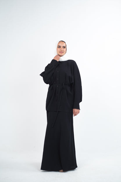 FLARE & FLOW LINEN SET - Black