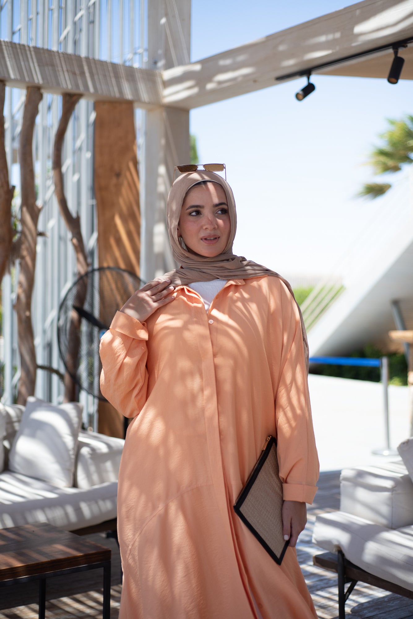 Cloche Shirt Dress- Peach