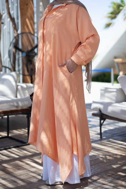 Cloche Shirt Dress- Peach
