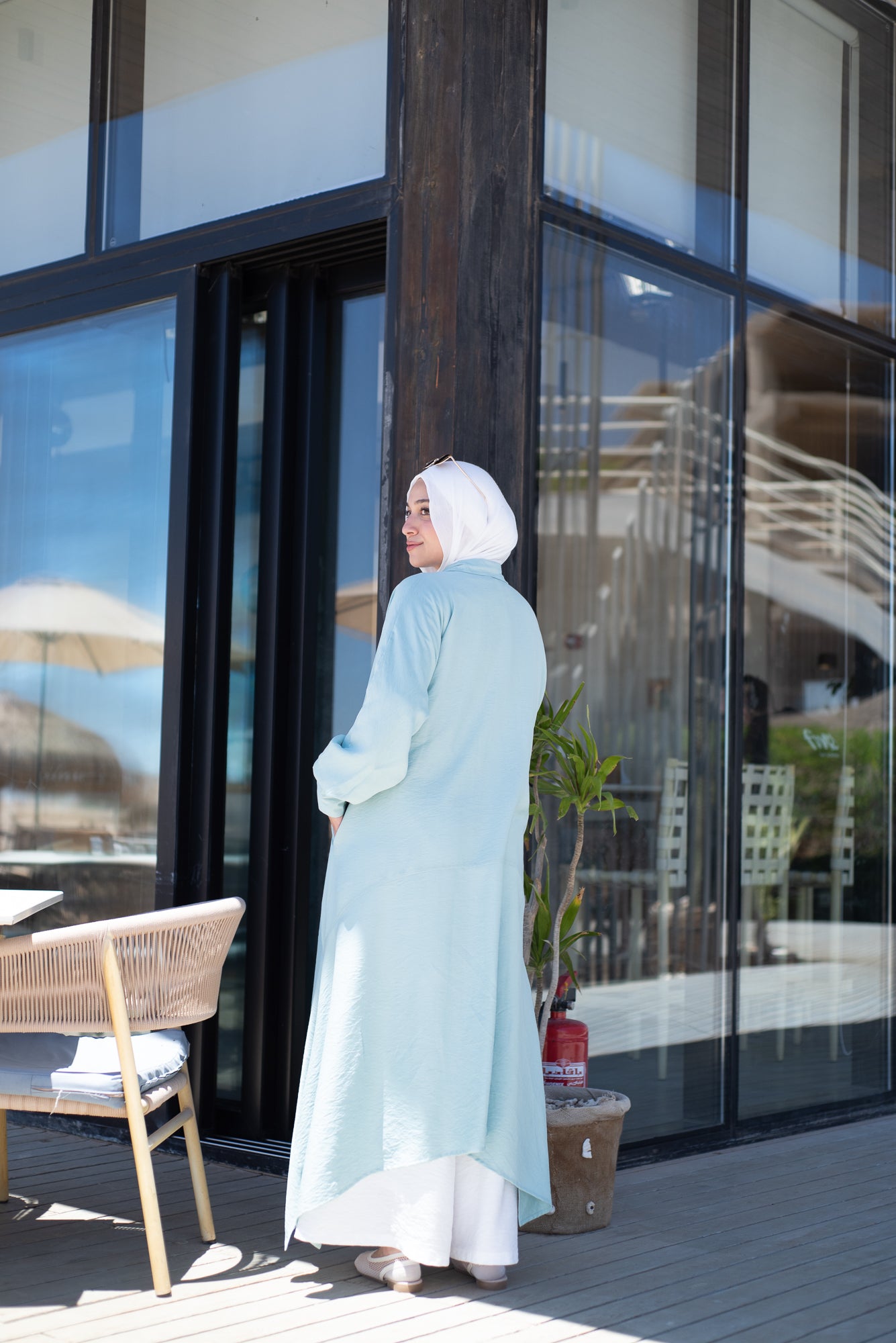 Cloche Shirt Dress- Aqua