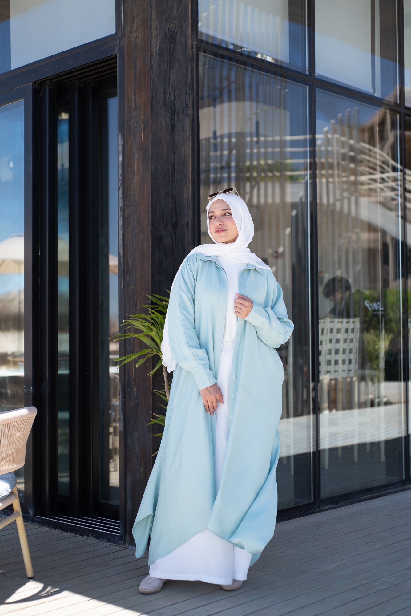 Cloche Shirt Dress- Aqua