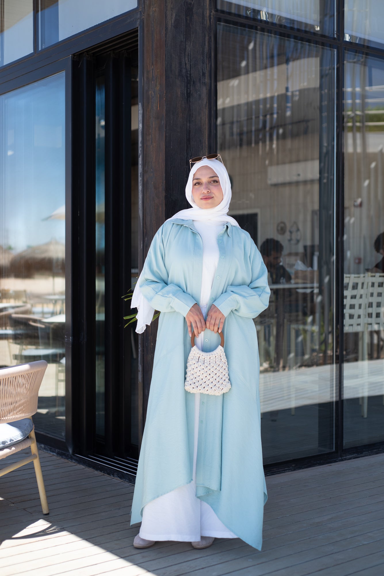 Cloche Shirt Dress- Aqua