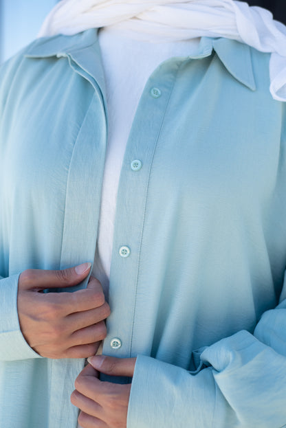 Cloche Shirt Dress- Aqua