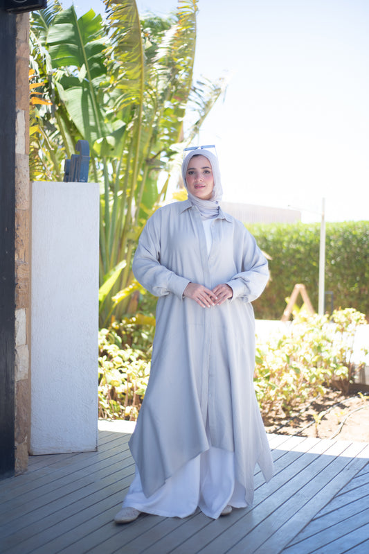 Cloche Shirt Dress- Silver Grey