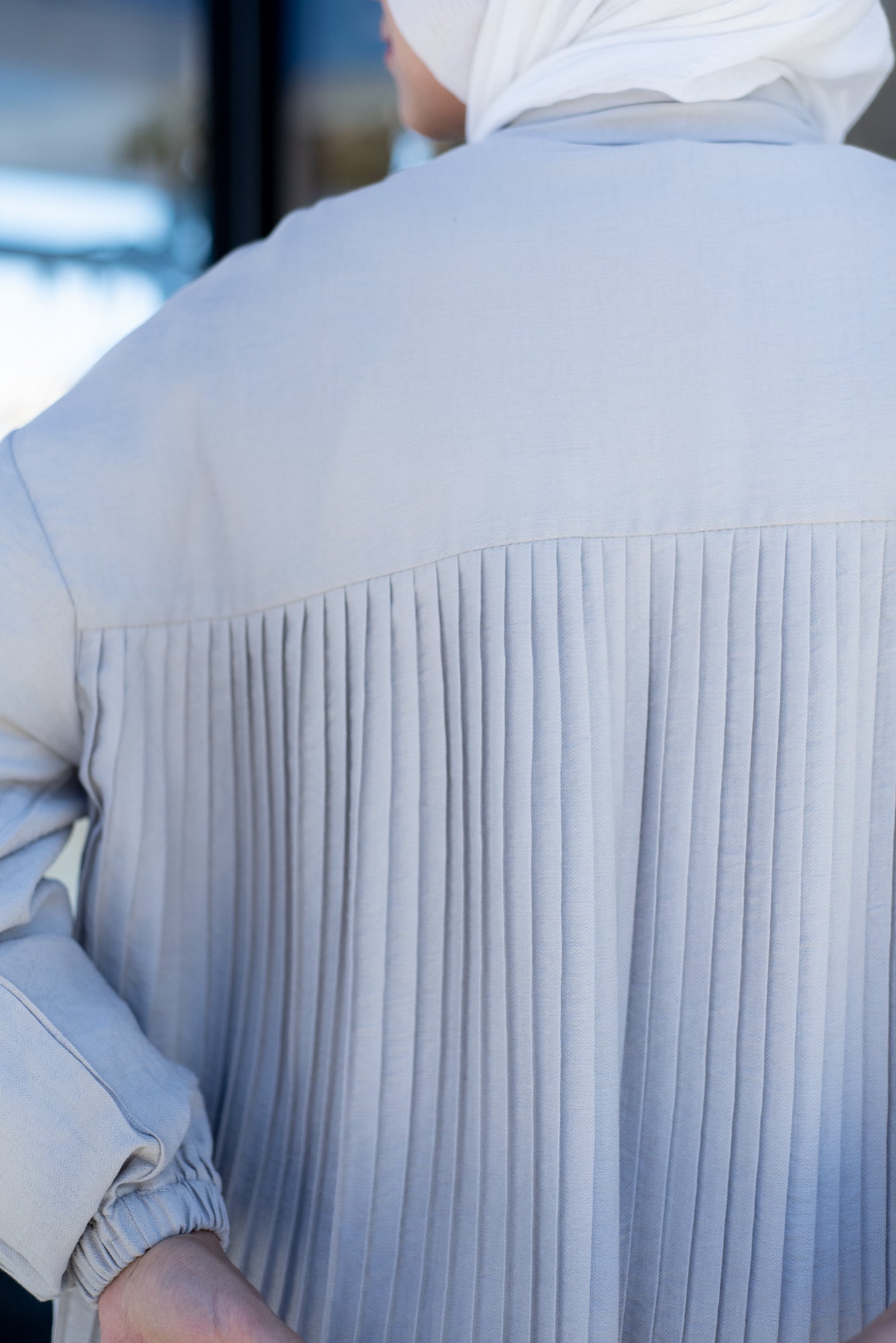 Perfect Pleats Linen Shirt - Silver Grey