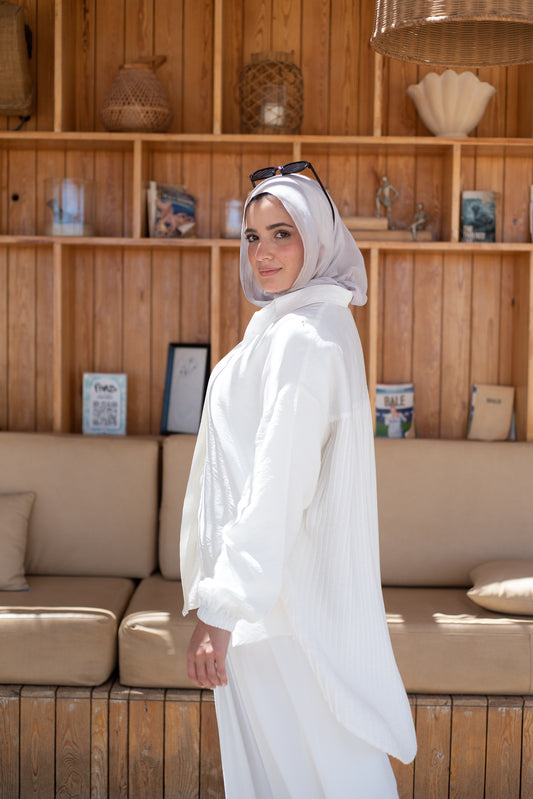 Perfect Pleats Linen Shirt - White