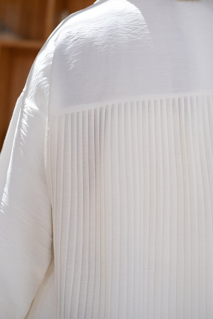 Perfect Pleats Linen Shirt - White