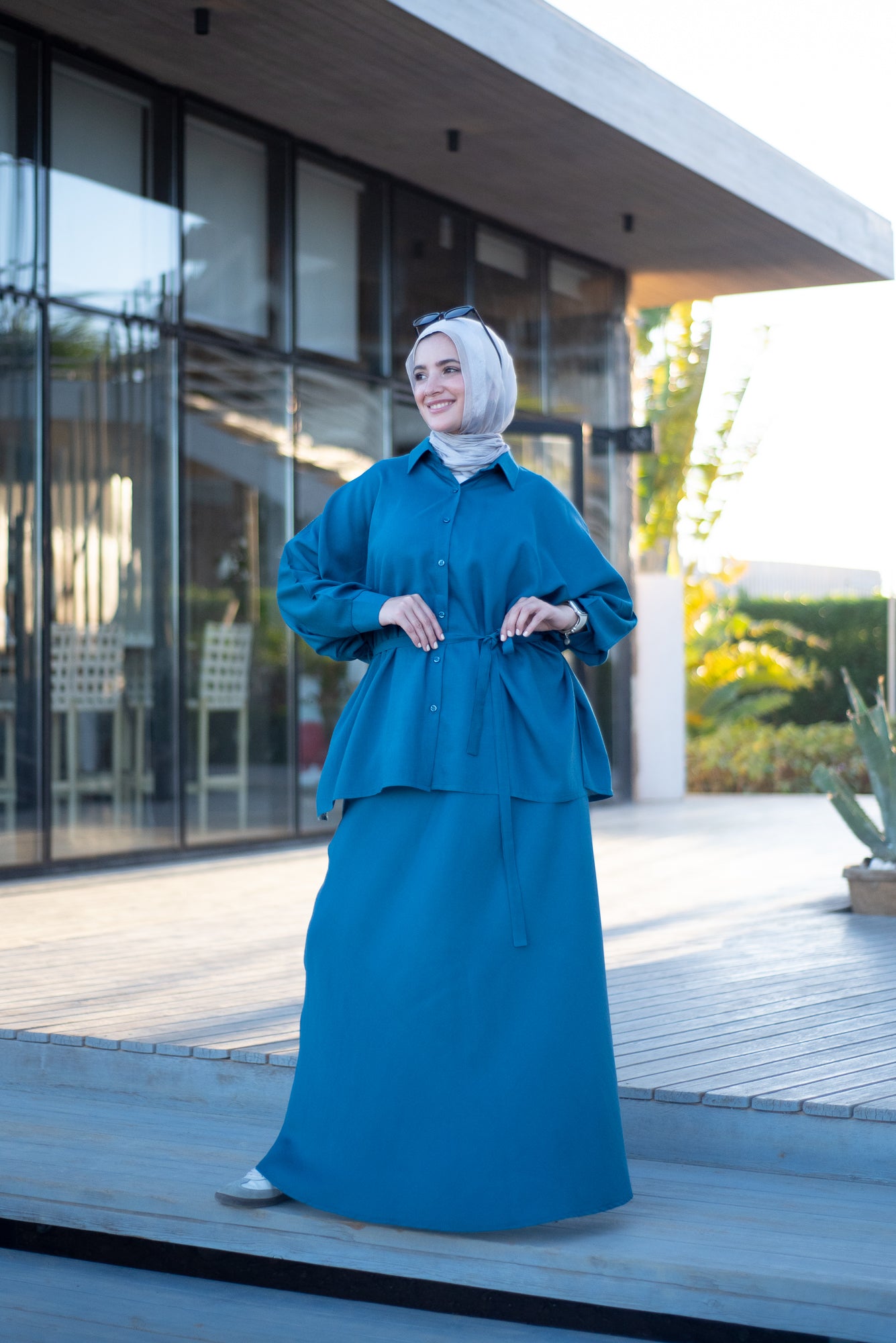 FLARE & FLOW LINEN SET - Teal