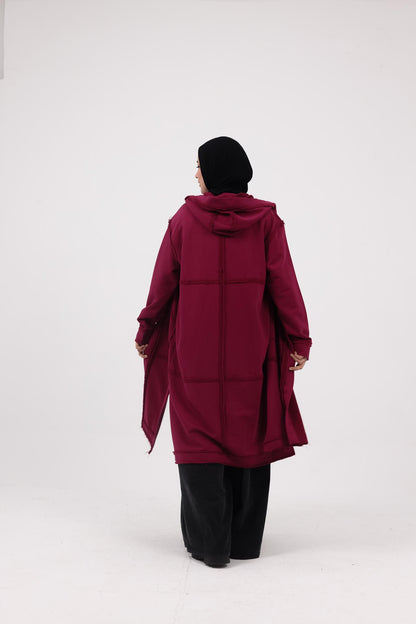 Casual Cuddle Cardigan - Burgundy Pink