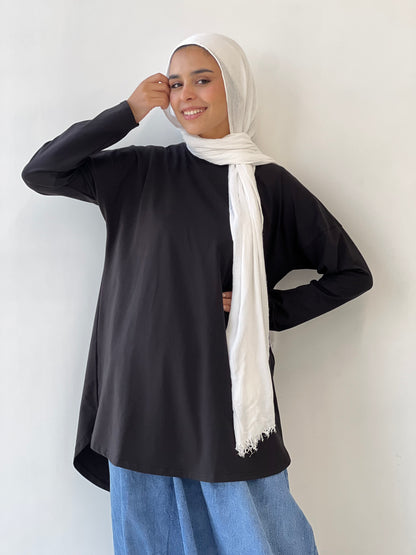 Classic Comfort Cotton Top - Black
