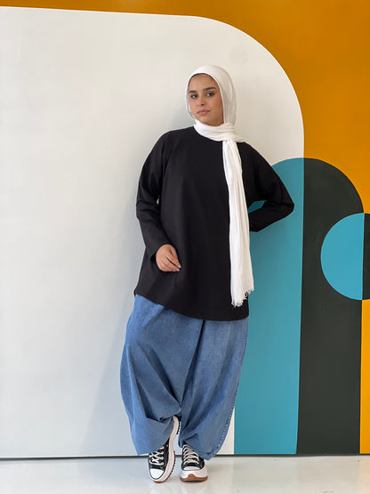 Classic Comfort Cotton Top - Black