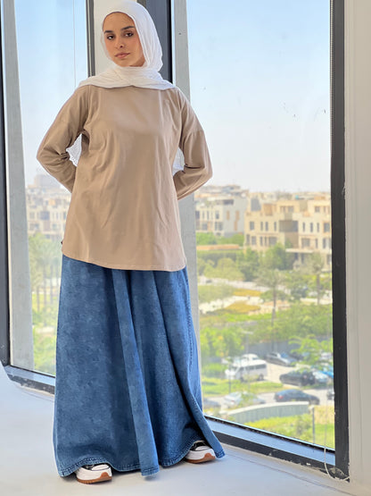 Classic Comfort Cotton Top - Beige