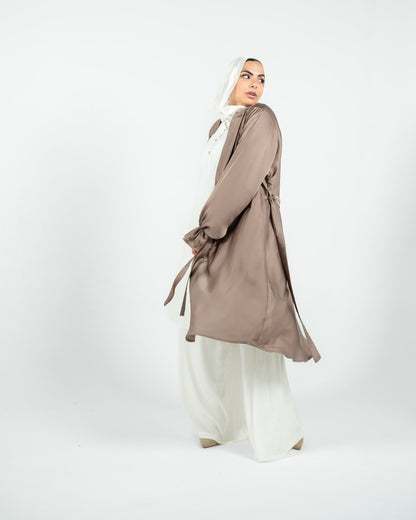 Silk Cardigan - Cafe