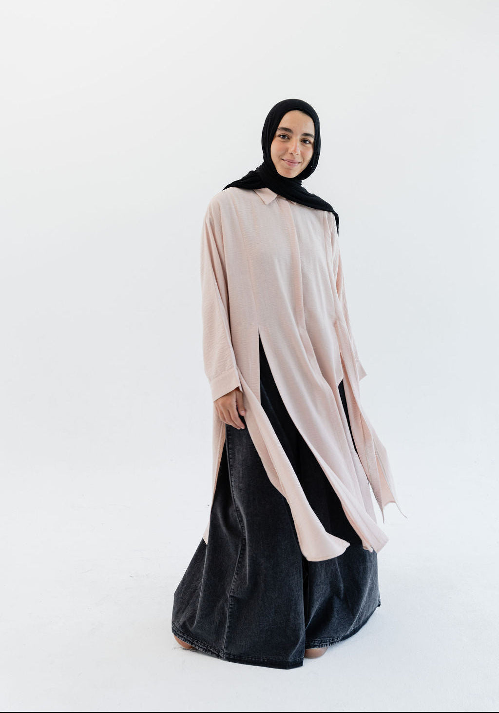 Multi Slits Shirt - Powder Blush