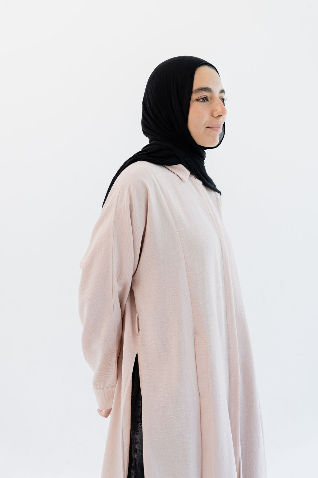 Multi Slits Shirt - Powder Blush