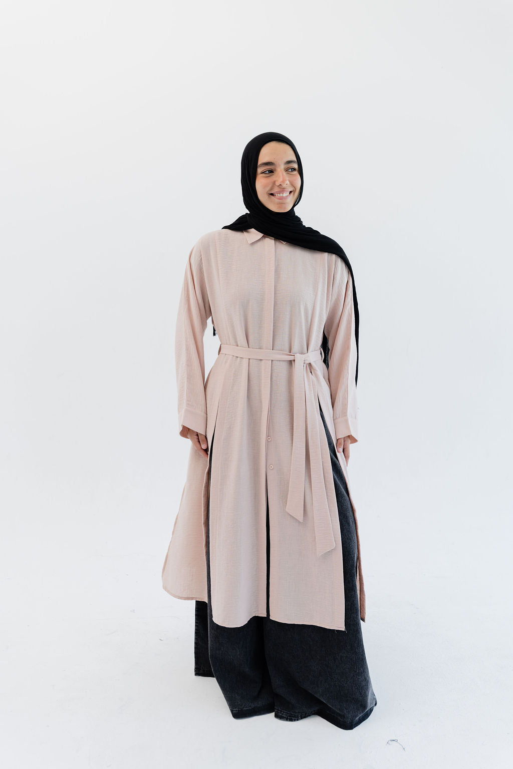 Multi Slits Shirt - Powder Blush