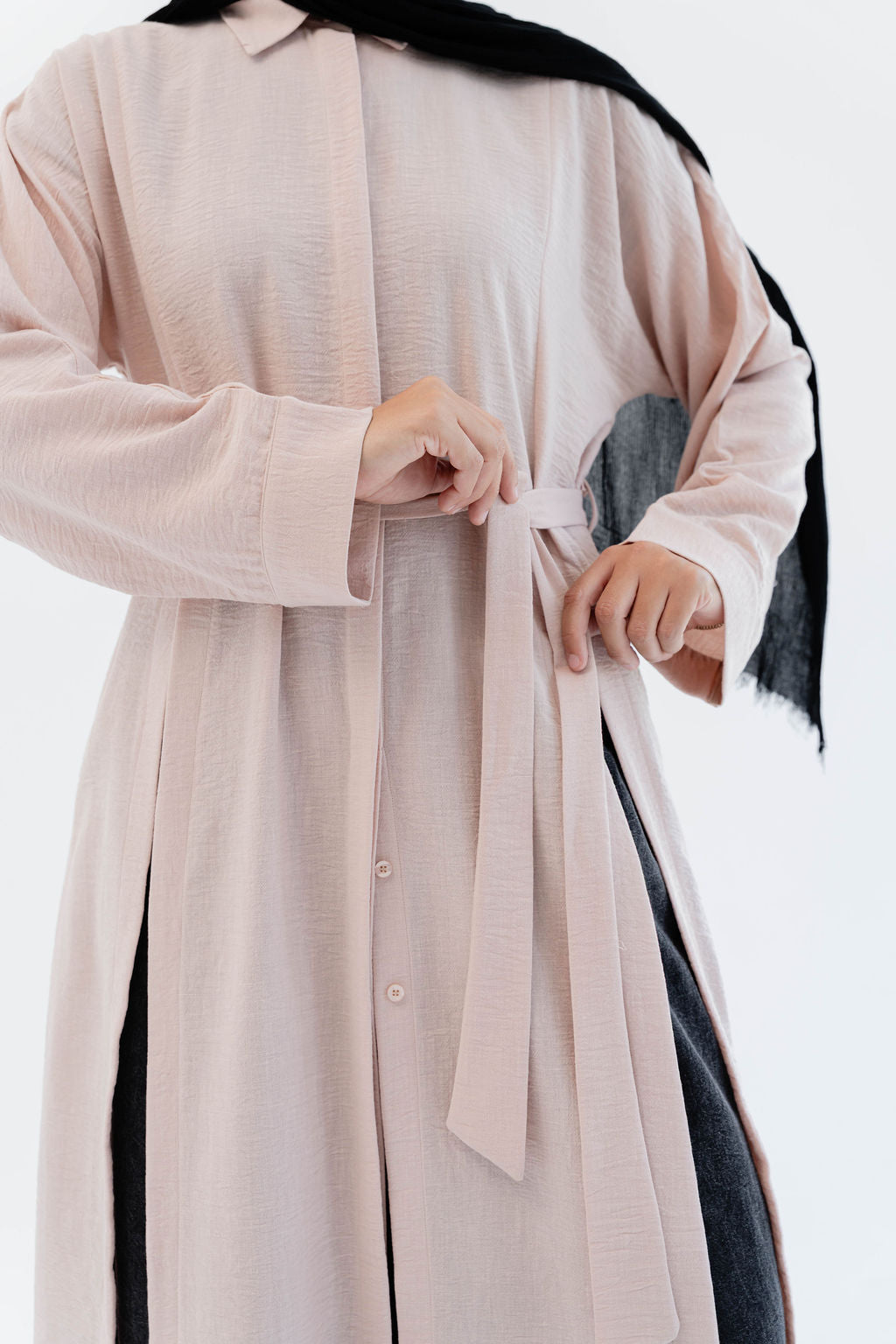 Multi Slits Shirt - Powder Blush