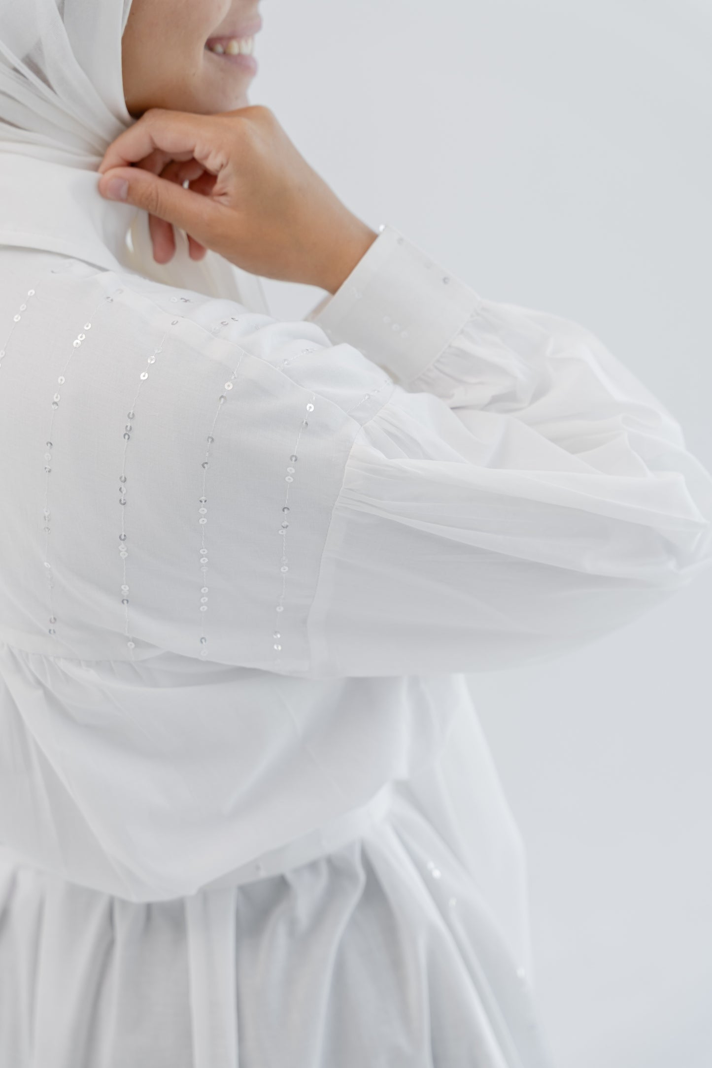 Sequin Silhouette Shirt - White