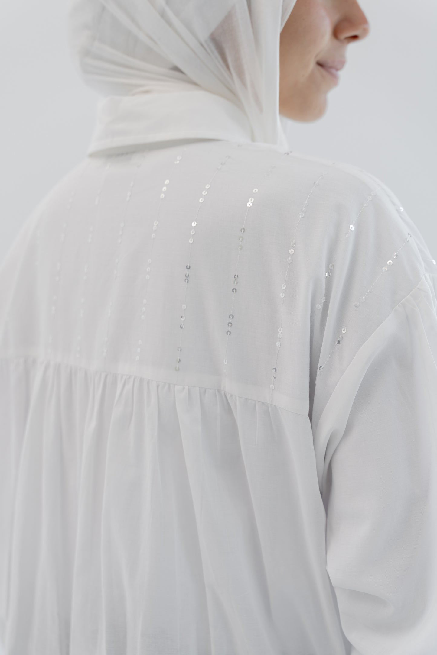 Sequin Silhouette Shirt - White
