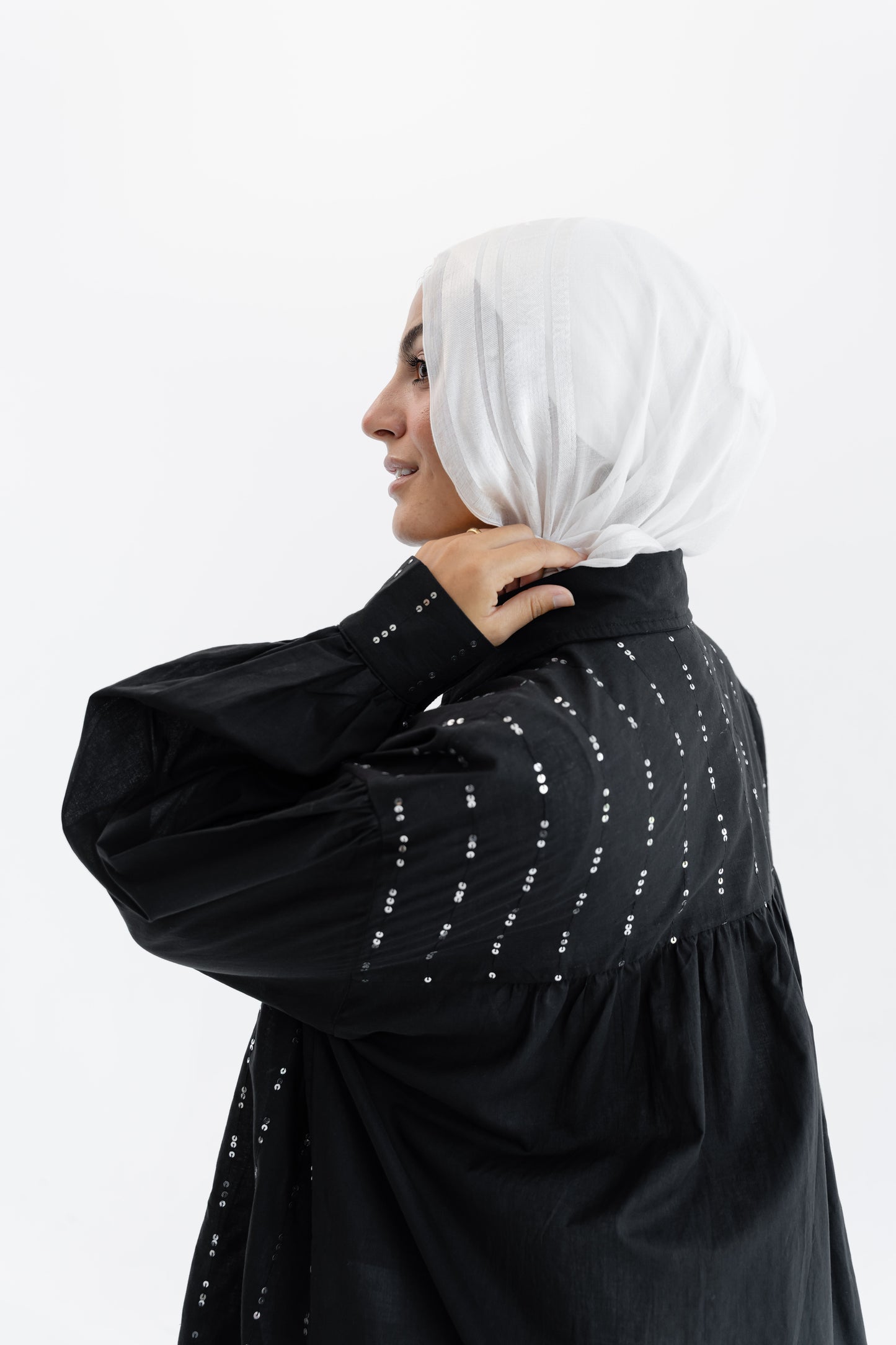 Sequin Silhouette Shirt - Black