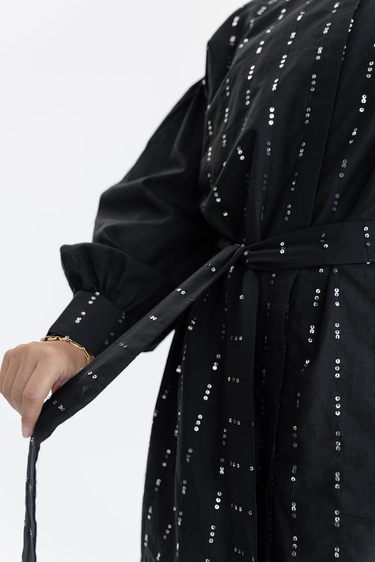 Sequin Silhouette Shirt - Black