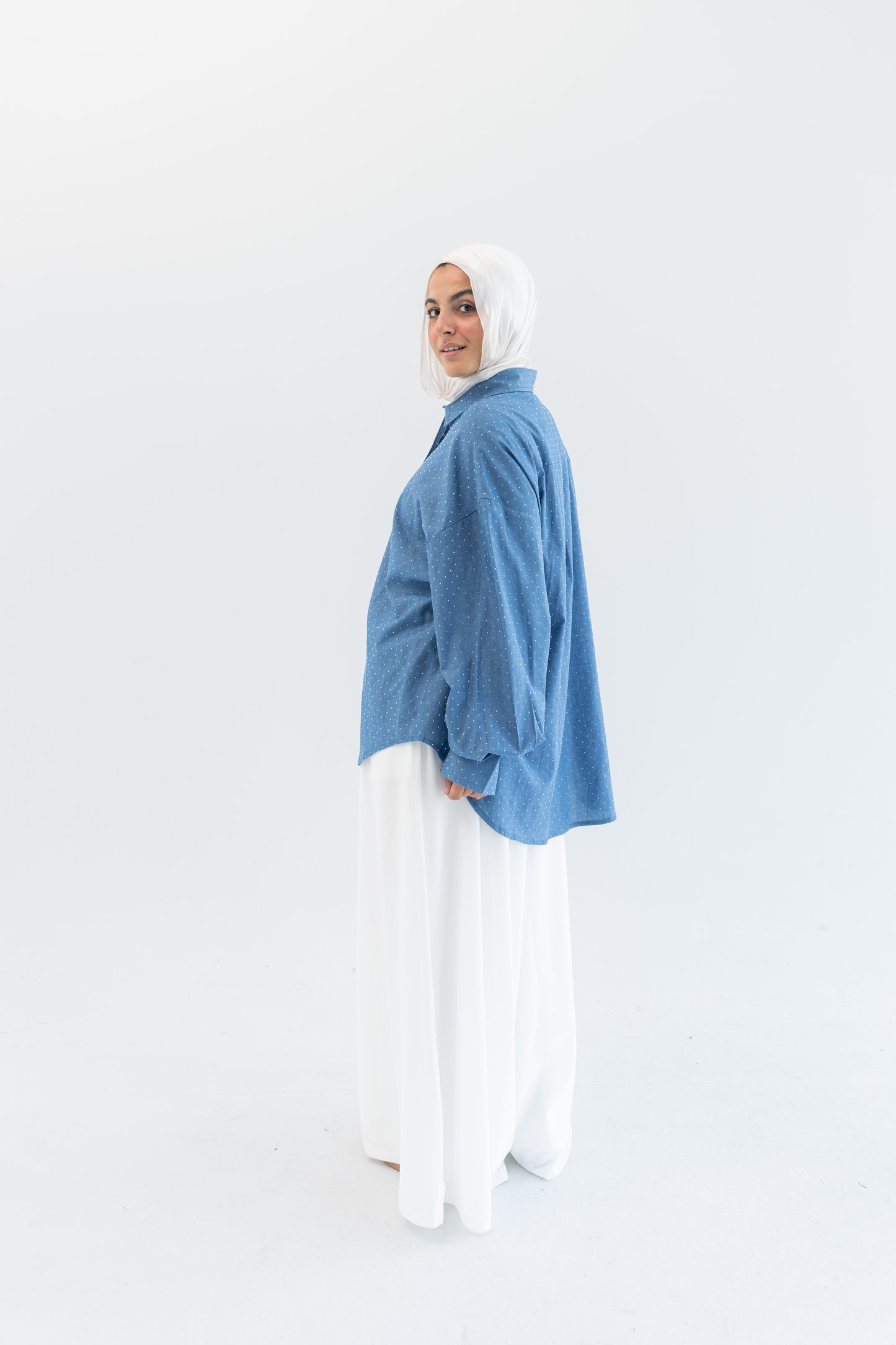 Glimmer Denim Shirt - Light Blue