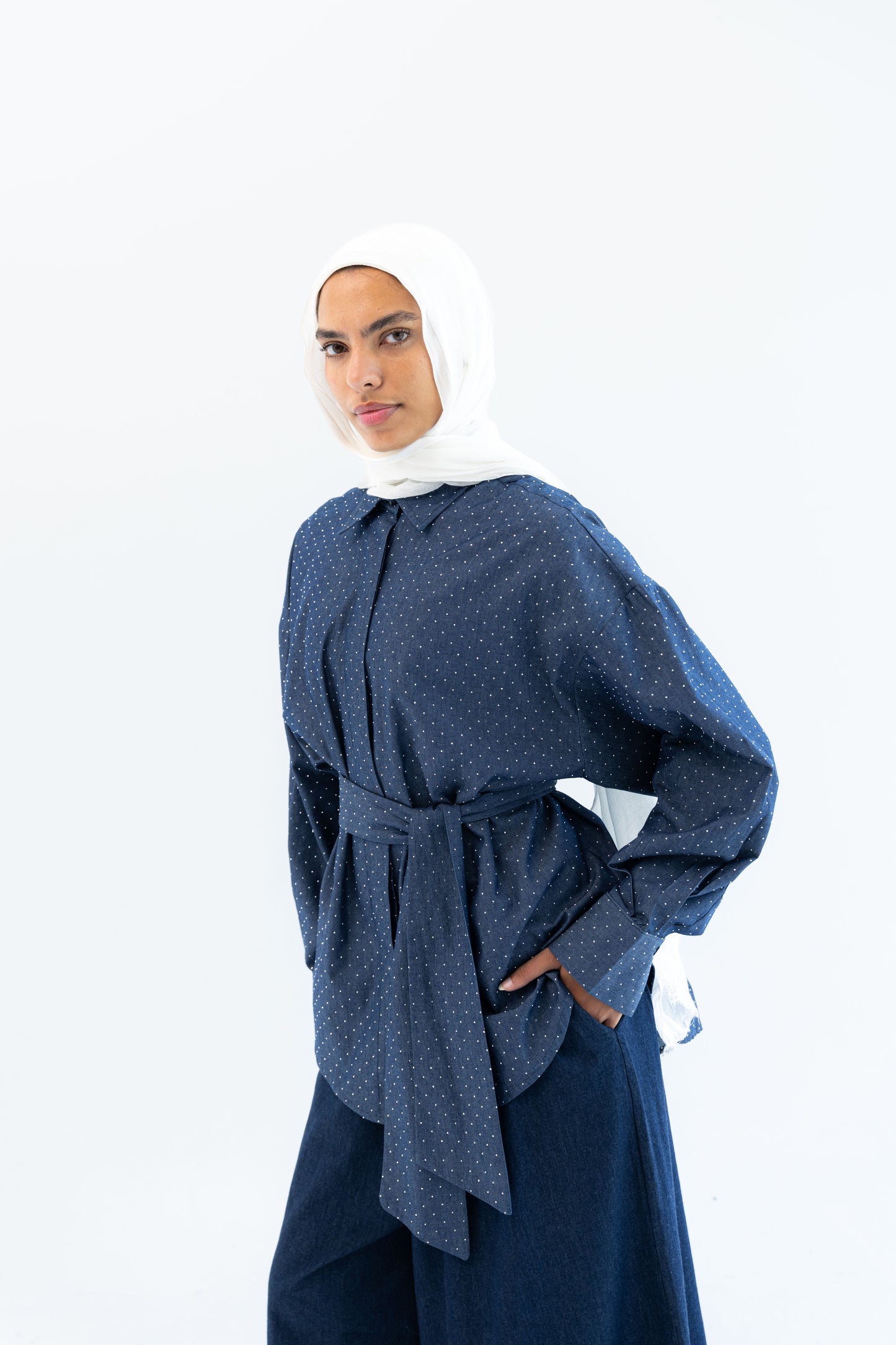 Glimmer Denim Shirt - Dark Blue