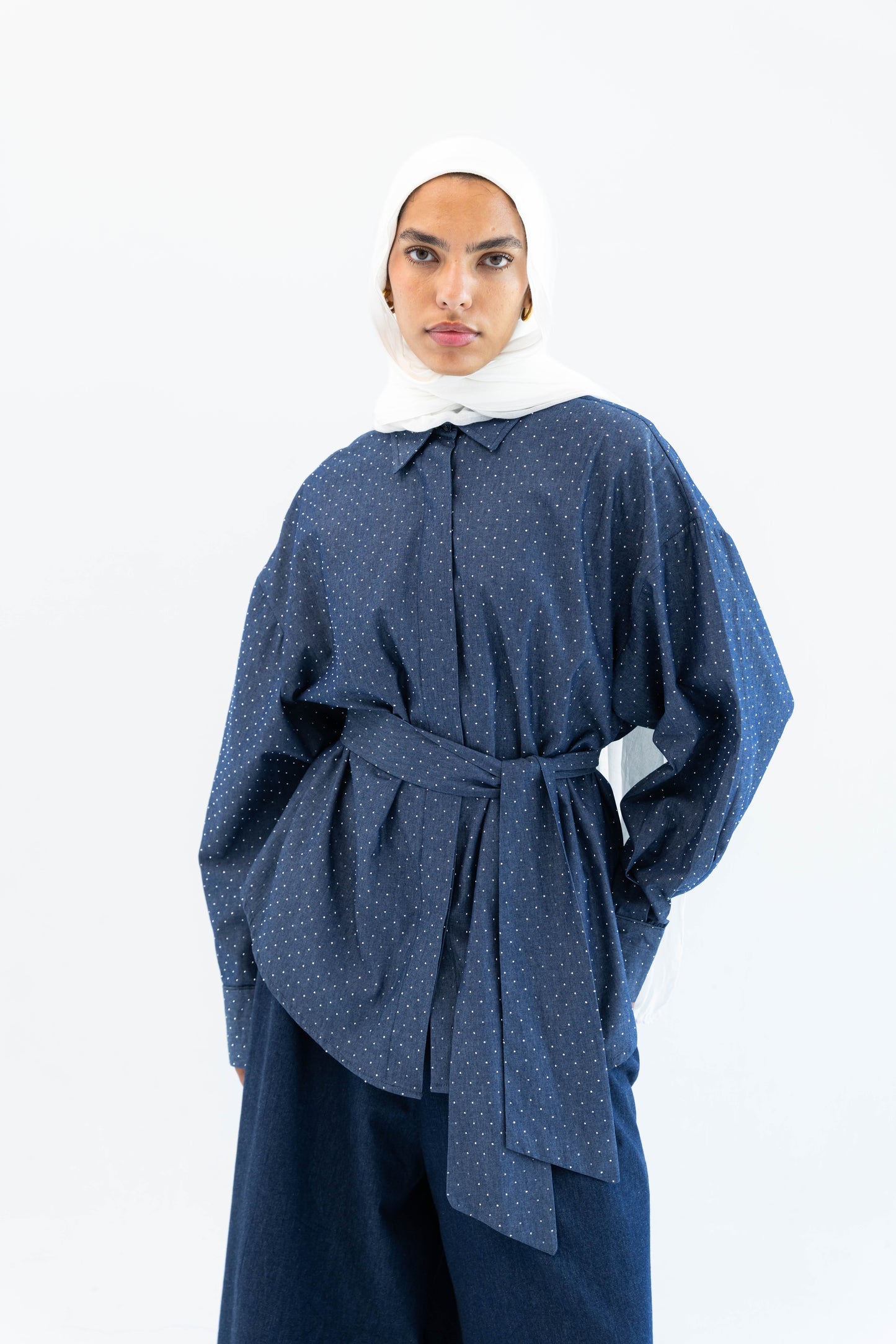 Glimmer Denim Shirt - Dark Blue